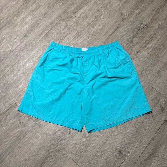 Columbia PFG XXL Fishing Shorts Omni-Shade Blue Nylon Swim Trunks Mesh Liner - Picture 4 of 10